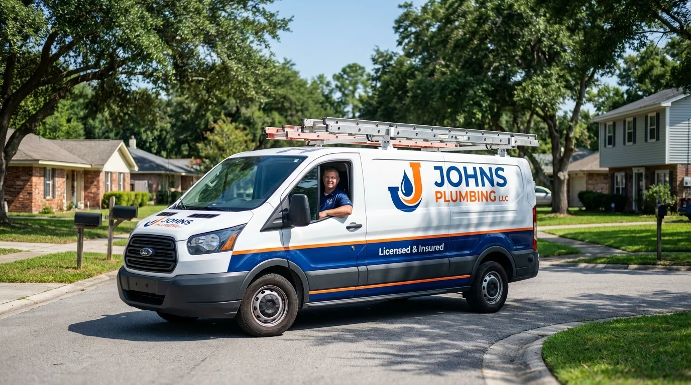 Johns Plumbing LLC service van in Medora, ND